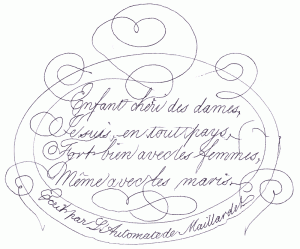 Poem by the "Draughtsman-Writer" where he reveal his maker, Maillardet.